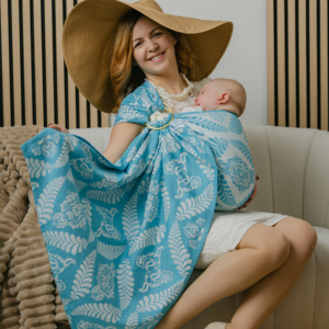 Karikás kendő- Tavaszi szél "Türkiz álom"